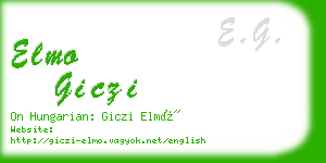 elmo giczi business card
